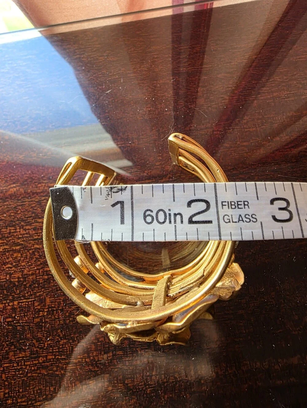 New Barbosa Rodeo Quincy Beautiful Gold Tone Rose Cuff Bracelet - Picture 8 of 8